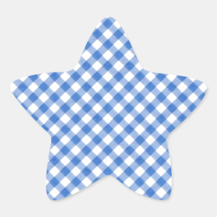Sticker Étoile Motif bleu de guingan