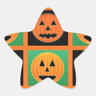 Sticker Étoile Motif citrouille Halloween