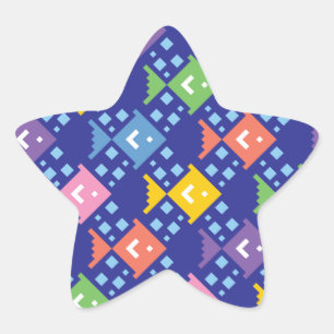 Sticker Étoile Motif coloré de poissons de l'océan