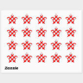Sticker Étoile Motif crâne sur Arrière - plan rouge (Feuille)