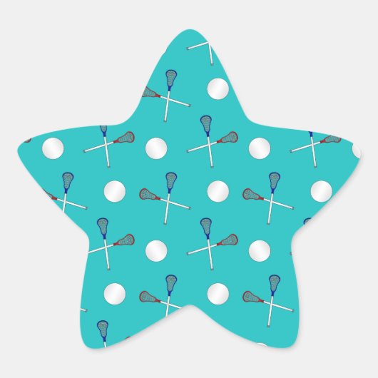 Sticker Étoile Motif de crosse turquoise (Devant)