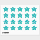 Sticker Étoile Motif de crosse turquoise (Feuille)
