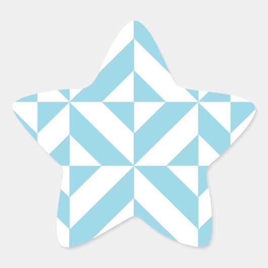 Sticker Étoile Motif de cube géométrique bleu océan (Devant)
