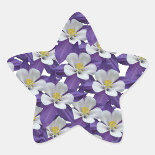 Sticker Étoile Motif de fleurs Columbine