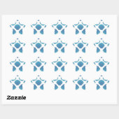 Sticker Étoile Motif de mosaïque Blue Seashell (Feuille)