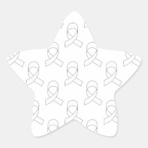 Sticker Étoile Motif de ruban blanc