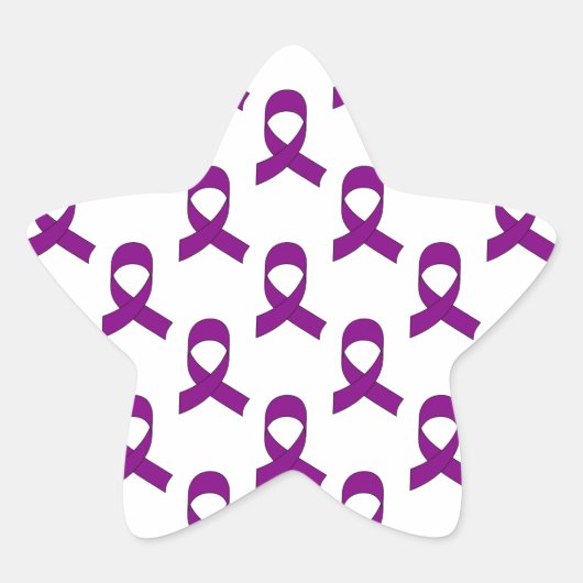 Sticker Étoile Motif de ruban violet (Devant)