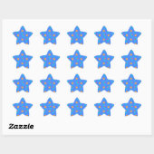 Sticker Étoile Motif De Seahores Bleues Et De Starfish (Feuille)