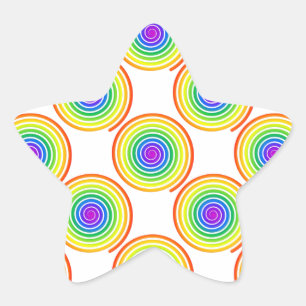 Sticker Étoile Motif de spirale arc-en-ciel