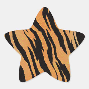 Sticker Étoile Motif de tigre