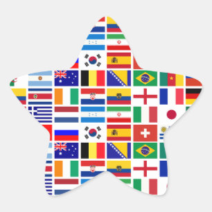 Sticker Étoile MOTIF des drapeaux du FOOTBALL 2014