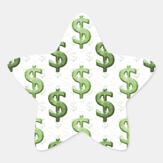 Sticker Étoile Motif des signes Dollar (Devant)