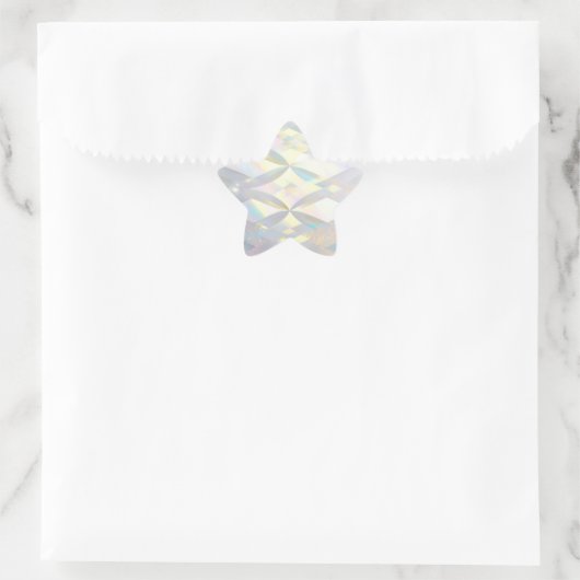 Sticker Étoile Motif diamant blanc iridescent (Sac)