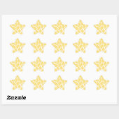 Sticker Étoile Motif d'impression Giraffe en Jaune. (Feuille)