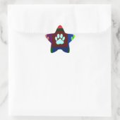 Sticker Étoile Motif Empreinte de patte de chien multicolore (Sac)