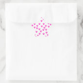 Sticker Étoile Motif Empreinte de patte rose et blanc. (Sac)
