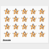 Sticker Étoile Motif en diagonale du chat noir blanc gingembre (Feuille)