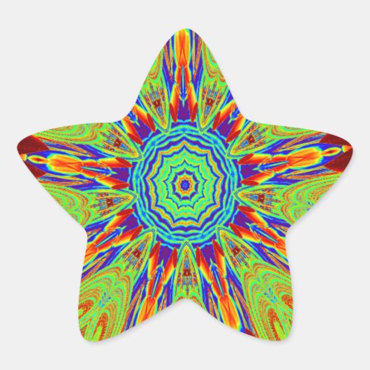 Sticker Étoile Motif ethnique d'Asie africaine (Devant)