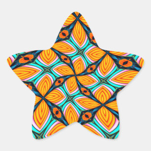 Sticker Étoile Motif Feuille Tropical Palm
