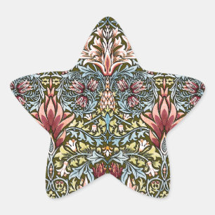 Sticker Étoile Motif floral à tête de serpent de William Morris