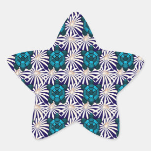 Sticker Étoile Motif Floral Tortue Tropical Sans Couture Tortue d