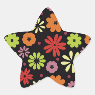 Sticker Étoile Motif floral transparent automnal