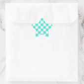 Sticker Étoile Motif Gingham Turquoise (Sac)