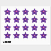 Sticker Étoile Motif léopard mignon rose hippo violet (Feuille)