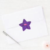 Sticker Étoile Motif léopard mignon rose hippo violet (Enveloppe)