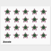 Sticker Étoile Motif Motif Monogramme noir et rose joli (Feuille)