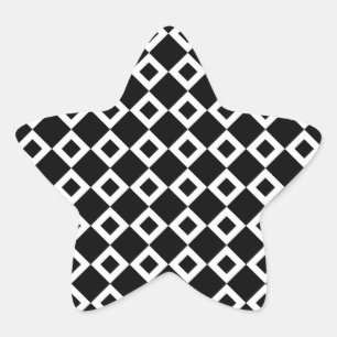 Sticker Étoile Motif noir et blanc de diamant