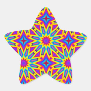 Sticker Étoile Motif ornemental, multicolore,