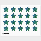 Sticker Étoile Motif pailleté ombré bleu vert  (Feuille)
