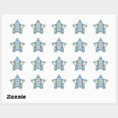 Sticker Étoile Motif psychédélique bleu (Feuille)