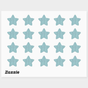 Sticker Étoile Motif rayé en corduroy aqua décontracté