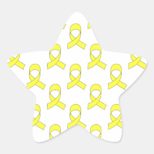 Sticker Étoile Motif Ruban Jaune