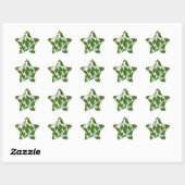 Sticker Étoile Motif sans couture avec Feuilles de thé vert (Feuille)