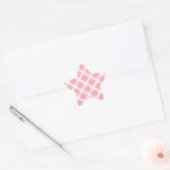 Sticker Étoile Motif Tartan Rose Et Blanc (Enveloppe)