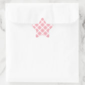 Sticker Étoile Motif Tartan Rose Et Blanc (Sac)