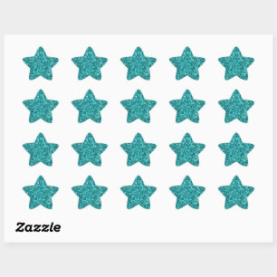 Sticker Étoile Motif Turquoise Étincelant