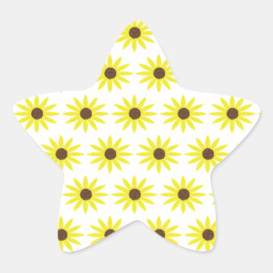 Sticker Étoile Motifs de tournesol floral fleurs jaune doré