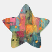 Sticker Étoile Musical Theme Abstract Art (Devant)