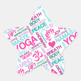 Sticker Étoile Namaste, Paix et Harmonie rose YOGA Motif