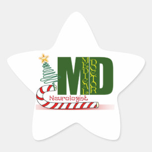STICKER ÉTOILE NEUROLOGISTE MERRY NOËL NEUROLOGIE