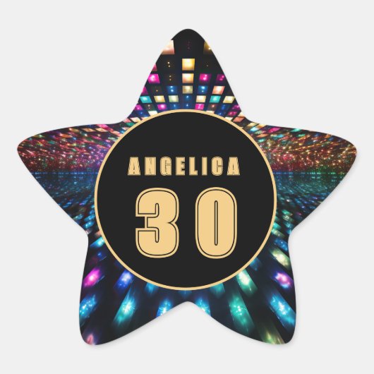 Sticker Étoile Nom et âge Anniversaire (Devant)