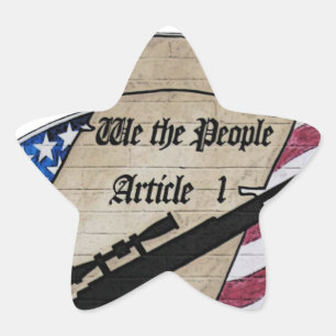 Sticker Étoile ( Nous Le Peuple ) Article 1 2e Amendement Armes à