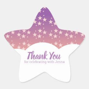 Sticker Étoile Nuage Coloré Arc-en-ciel Étoiles Merci Anniversair