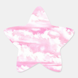 Sticker Étoile Nuages roses festifs