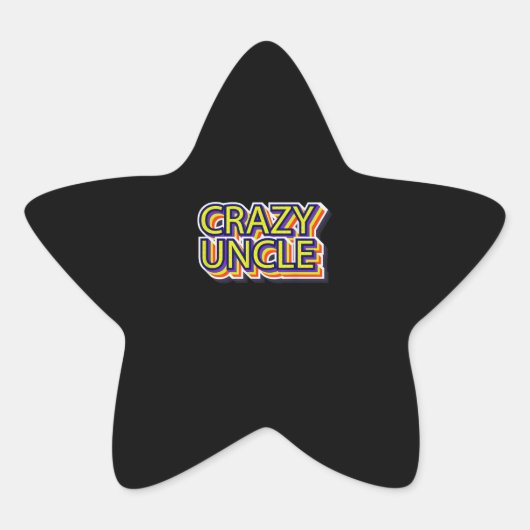 Sticker Étoile Objets d'oncle fou | Cadeau Pour Oncle | Cadeau fa (Devant)