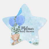 Sticker Étoile Oh Boy Blue Balloon Eucalyptus Cupcake Topper (Devant)